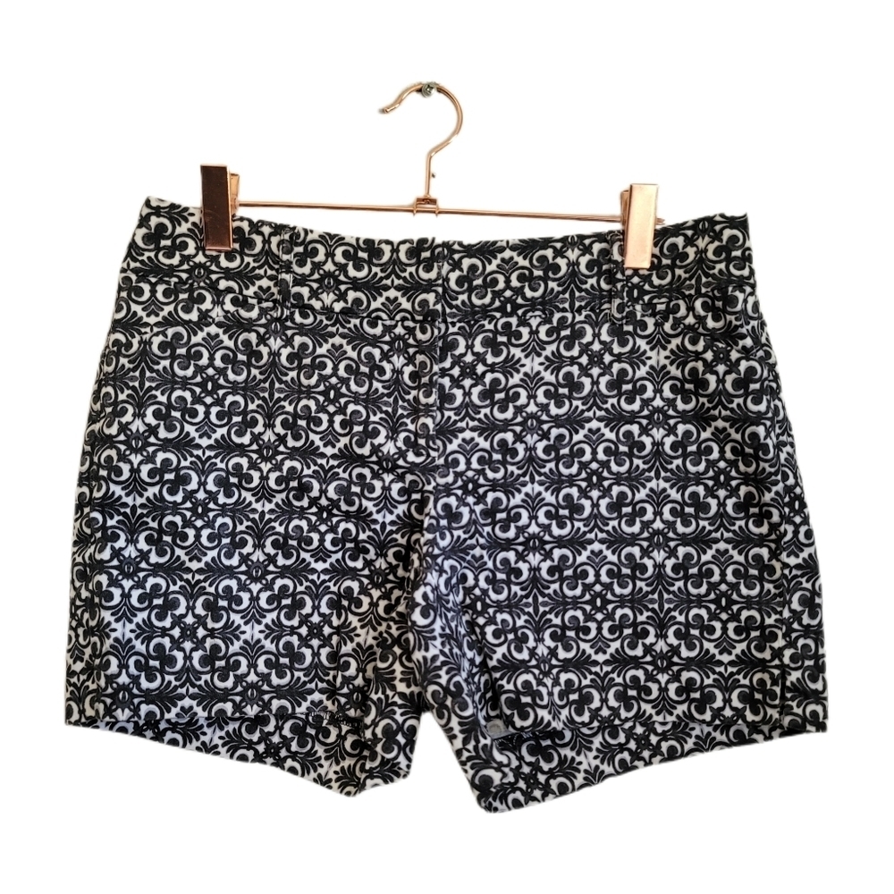 White House Black Market Shorts Womens Size 0 Black White Patterned